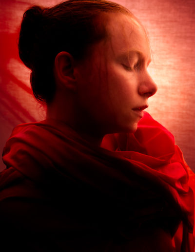 Red fabric Portrait